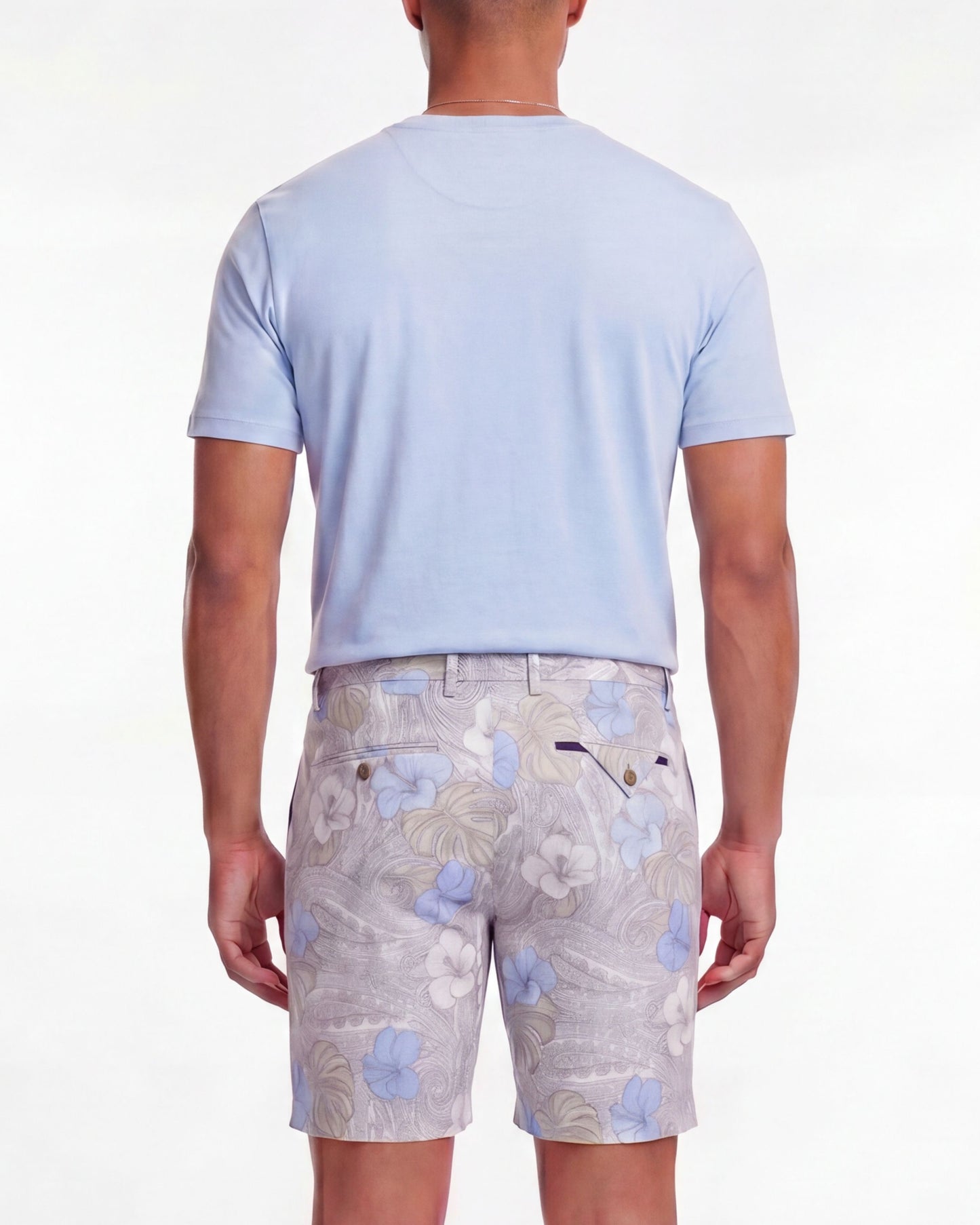 CLYDE TROPICAL PAISLEY NATURAL MENS FLAT FRONT SHORT