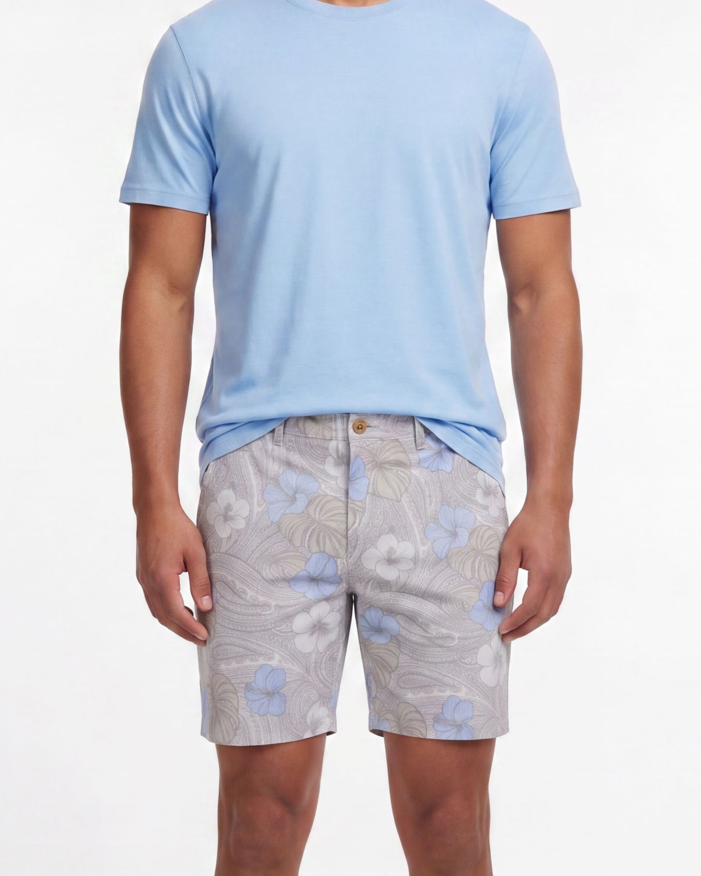 CLYDE TROPICAL PAISLEY NATURAL MENS FLAT FRONT SHORT