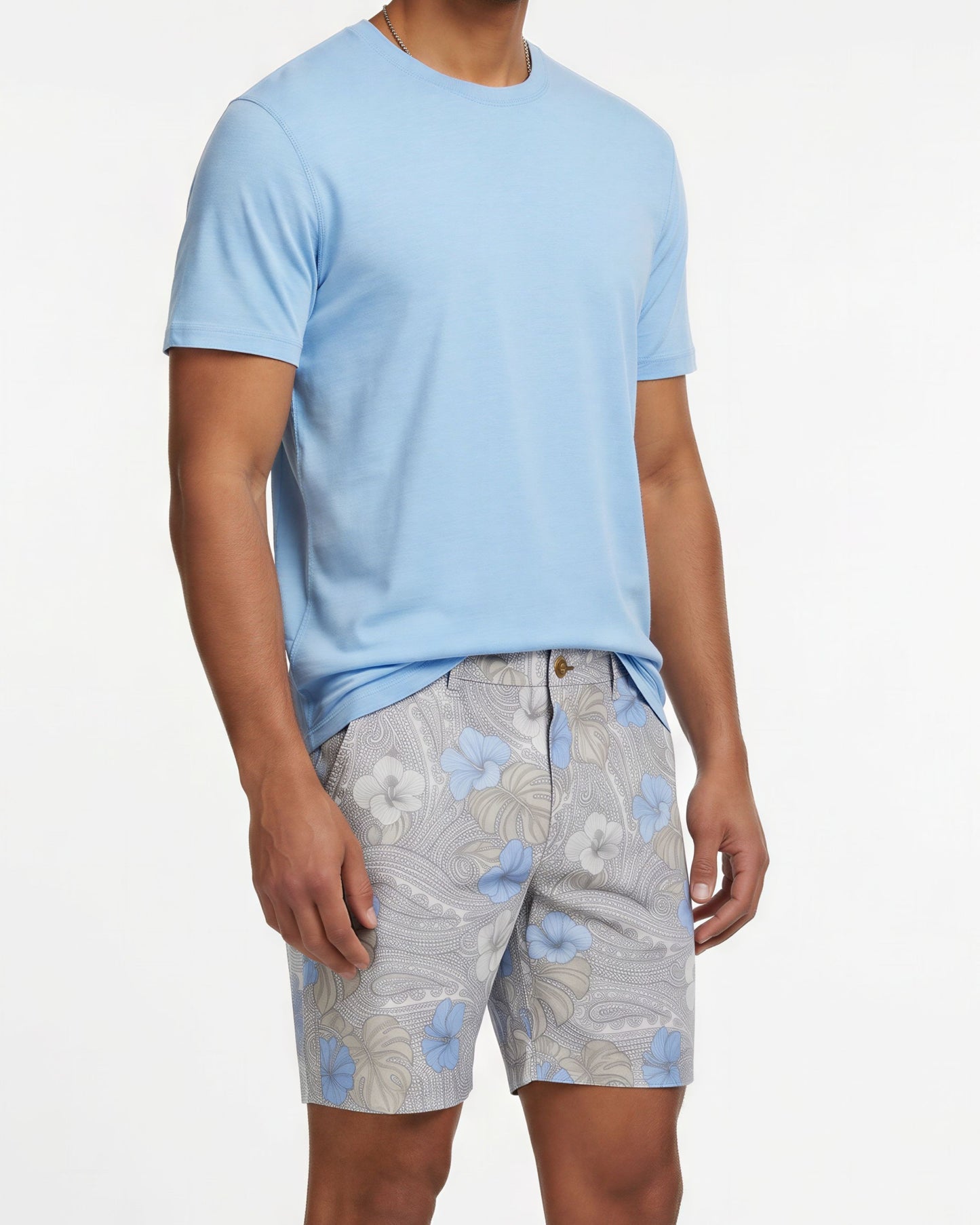CLYDE TROPICAL PAISLEY NATURAL MENS FLAT FRONT SHORT
