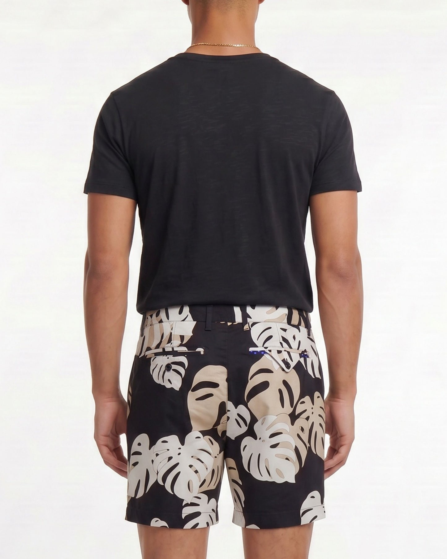 EDWARD MONSTERA FLORAL SMOKE MENS FLAT FRONT SHORT