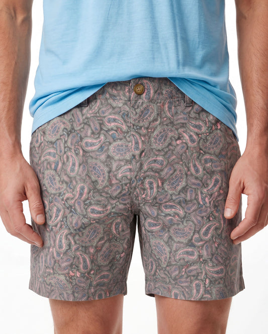 JOHN PAISLEY PILE CORAL MENS FLAT FRONT SHORT