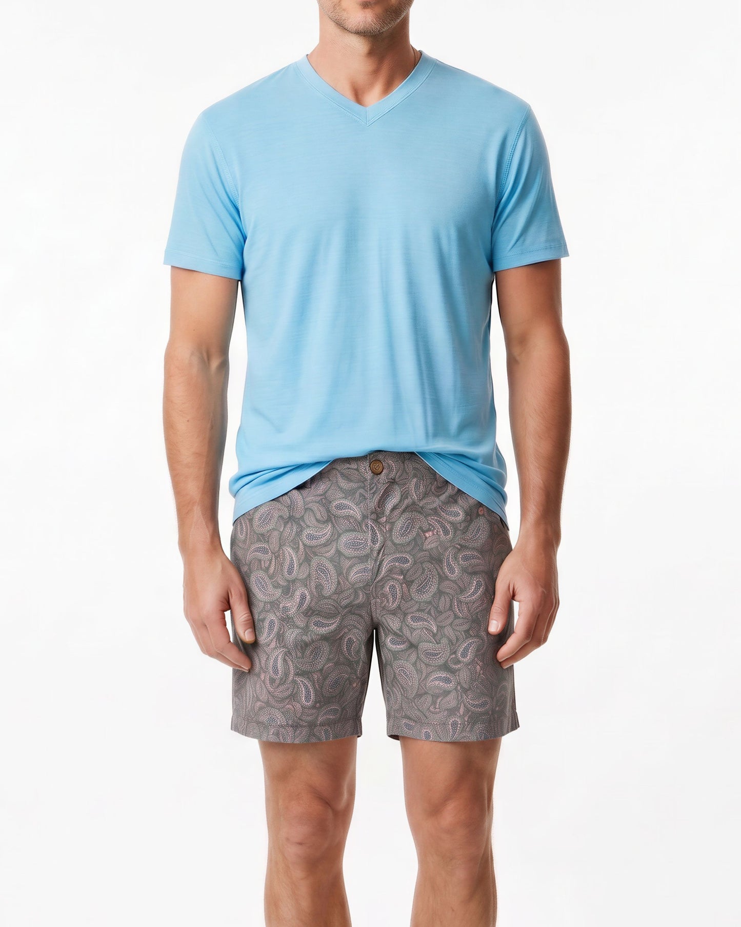 JOHN PAISLEY PILE CORAL MENS FLAT FRONT SHORT