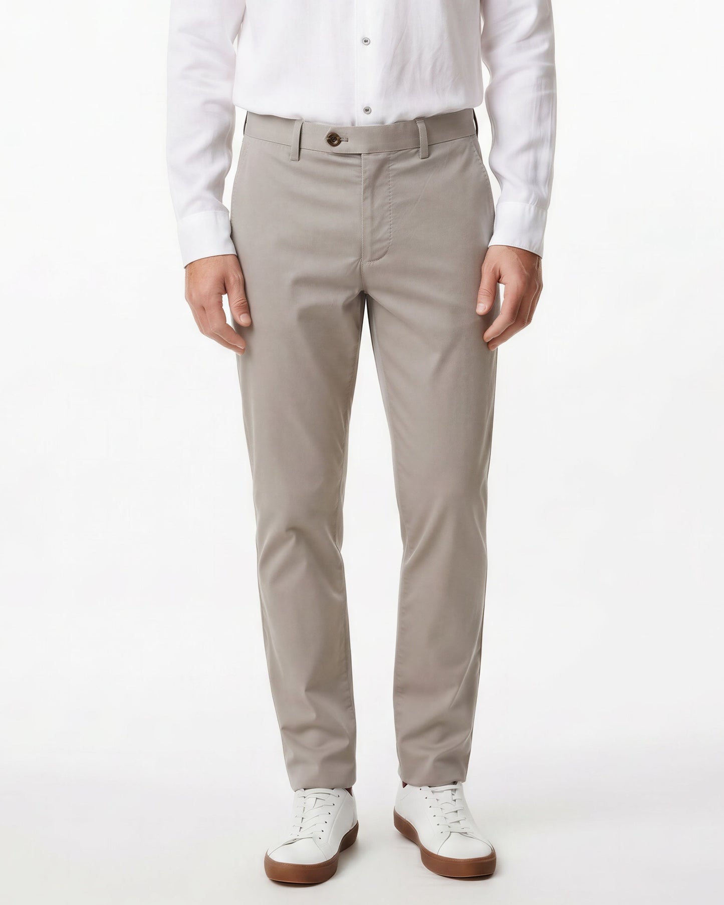 PAXTON TAILORED WOOL PANT - LIMESTONE