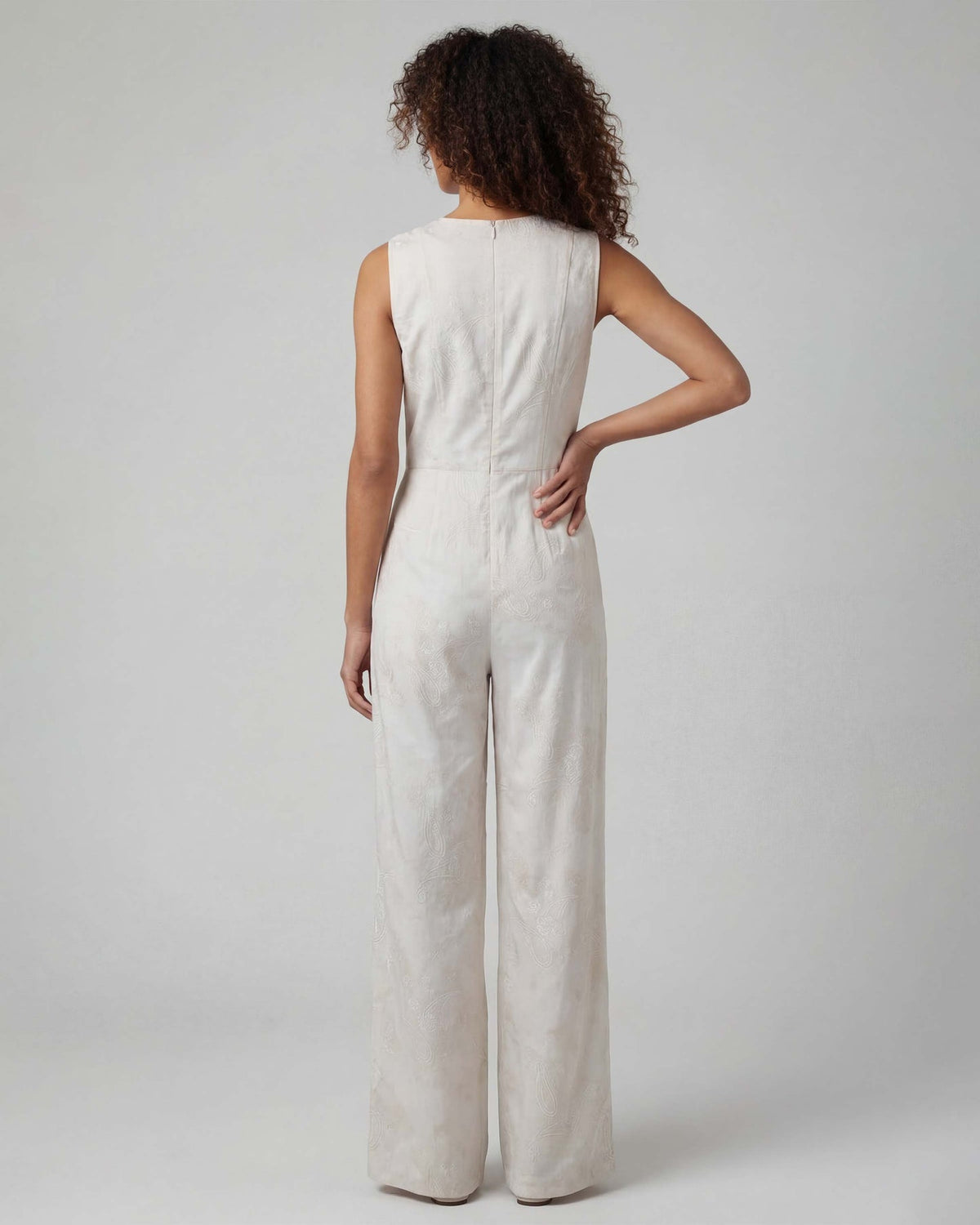 JENNY PAISLEY EXPLOSION IVORY WOMENS TAILORED JUMPSUIT