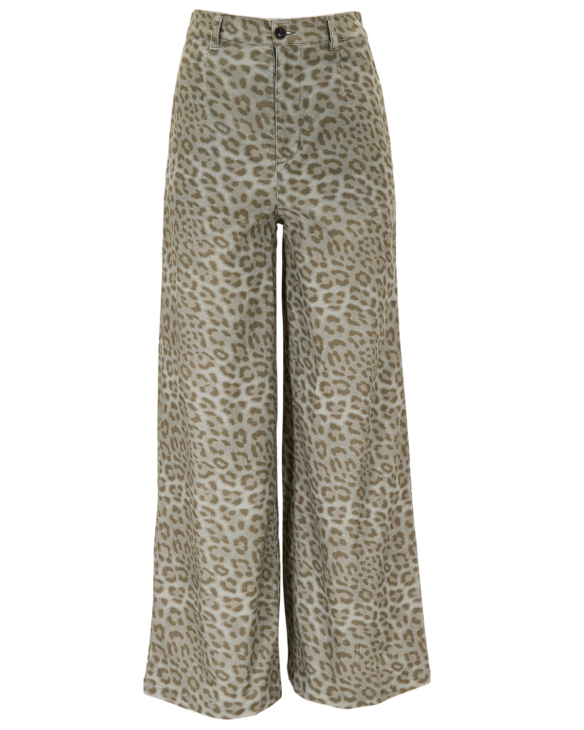 POPPY LEOPARD SAGE WOMEN'S VELVET HIGH-RISE PANT