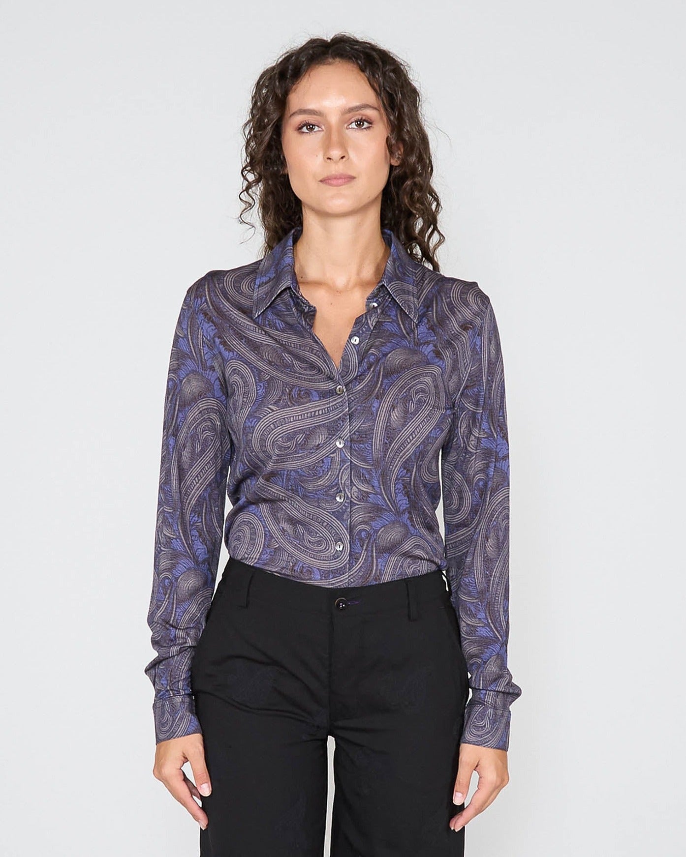 SCARLET MERINO SHIRT - BADALONA SMOKE