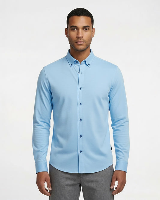 SHAWN MERINO SHIRT - BLUE