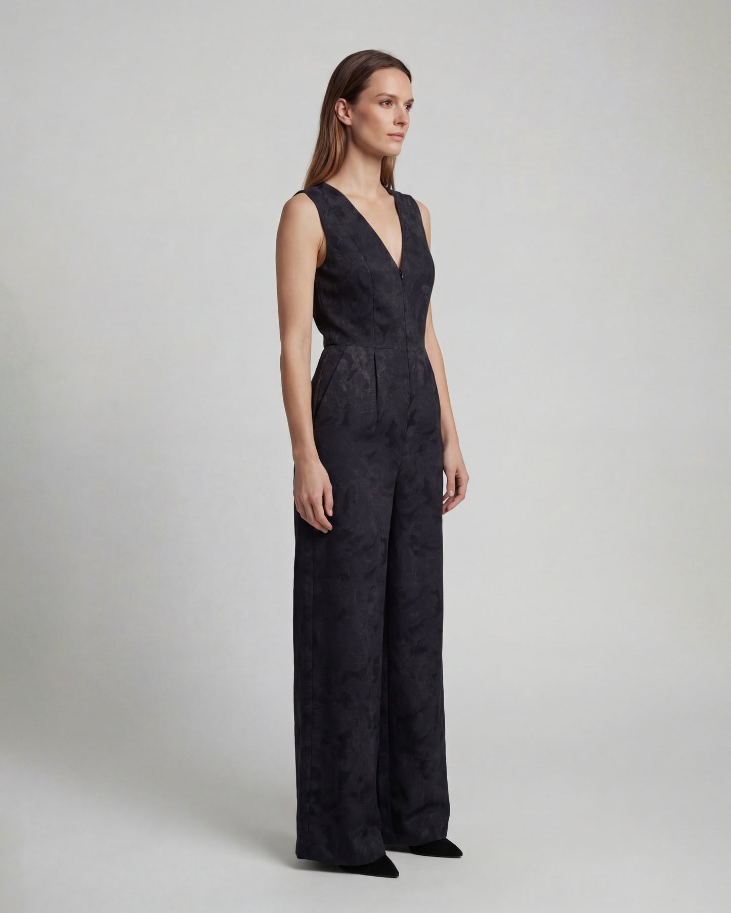 JENNY PAISLEY EXPLOSION BLACK WOMENS TAILORED JUMPSUIT