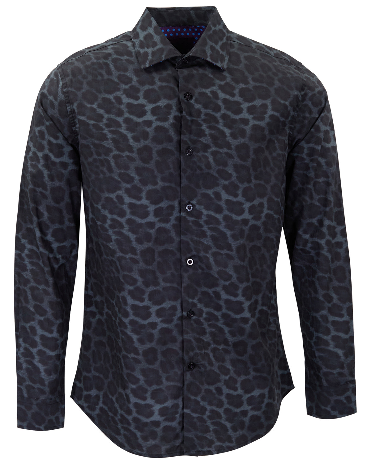 NORMAN LEOPARD SMOKE MEN'S PRINTED COTTON LONG-SLEEVE SHIRT