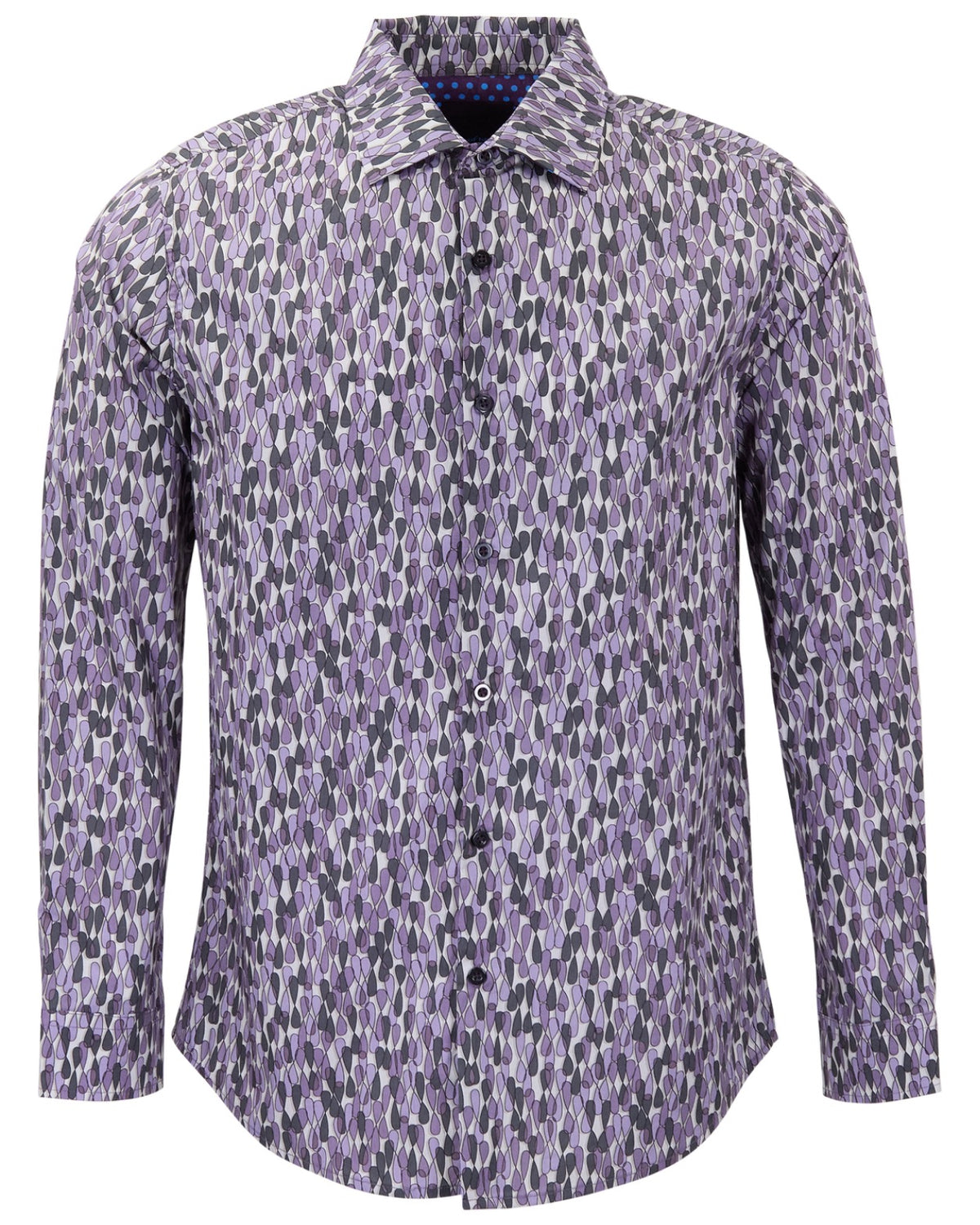 NORMAN SLALOM AUBERGINE MEN'S PRINTED COTTON LONG-SLEEVE SHIRT