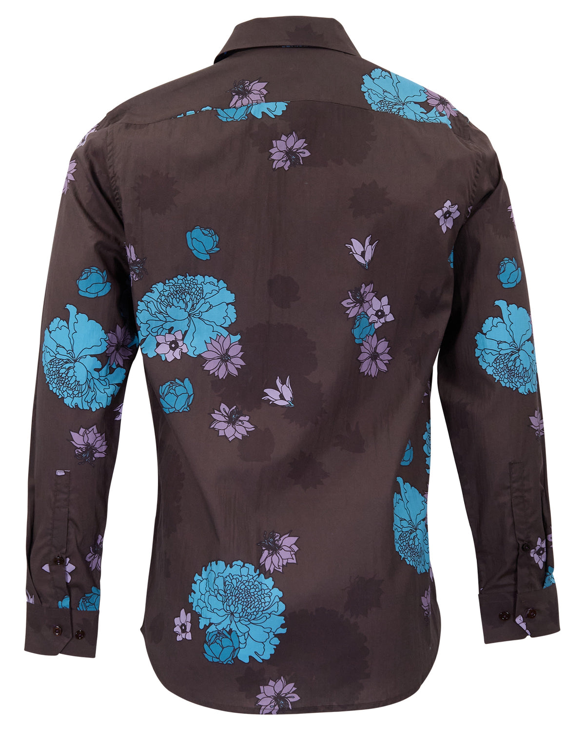 NORMAN WINTER FLOWERS BROWNIE MEN'S PRINTED COTTON LONG-SLEEVE SHIRT