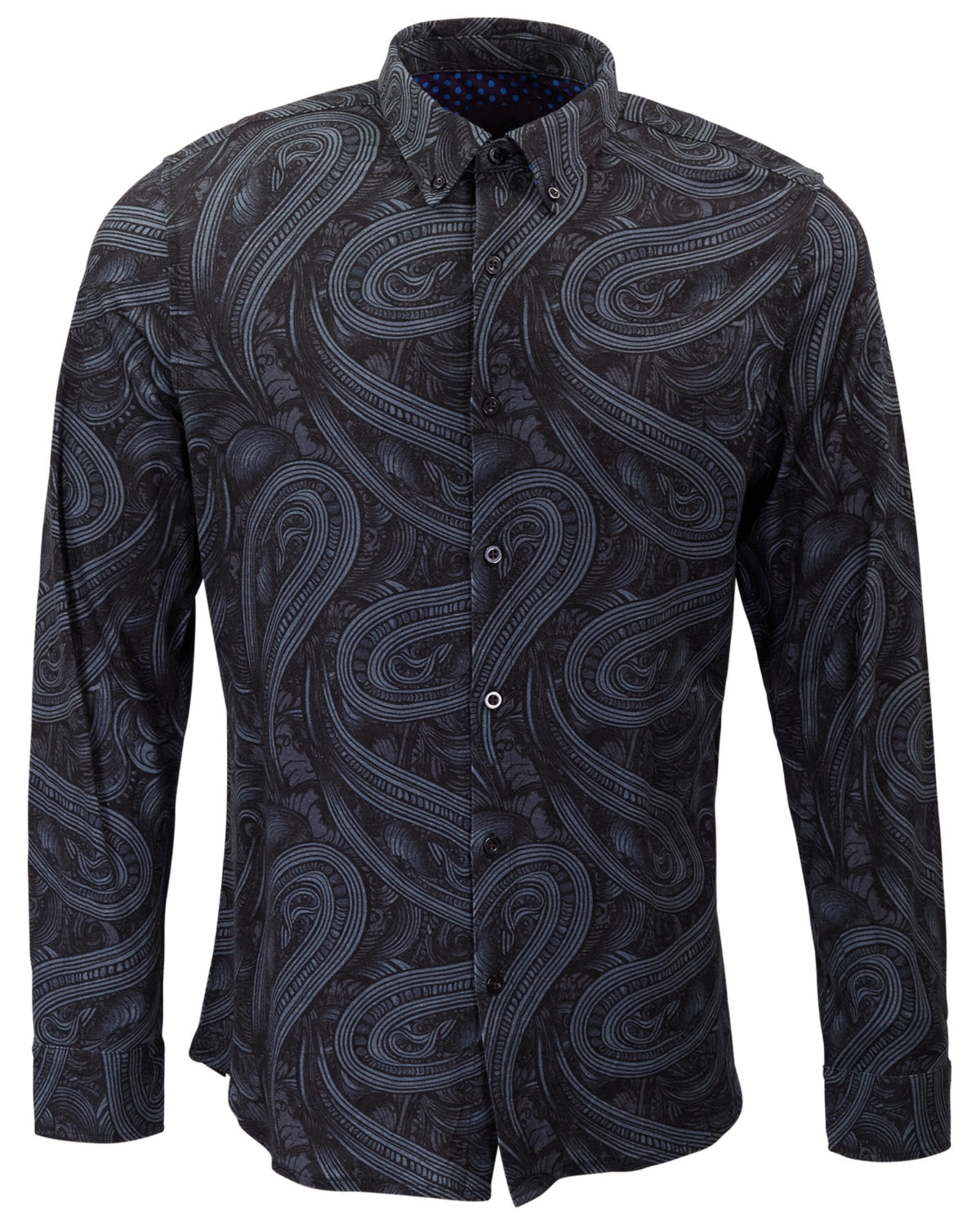 SHAWN PAISLEY BADALONA ANTHRACITE MEN'S EXTRA-FINE MERINO LONG-SLEEVE SHIRT