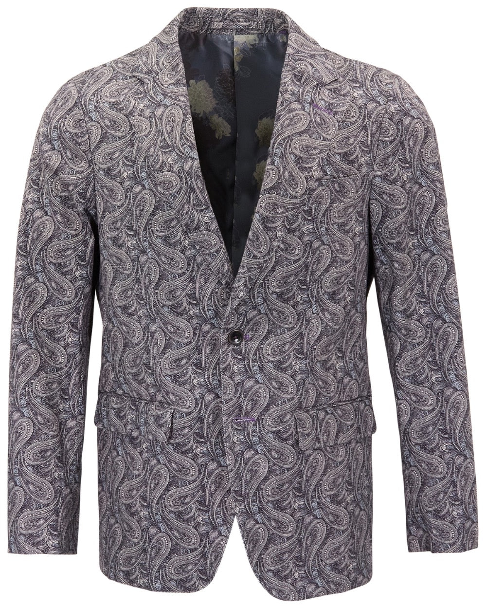 ADRIAN MAURICE PAISLEY SMOKE MEN'S STRETCH COTTON BLAZER