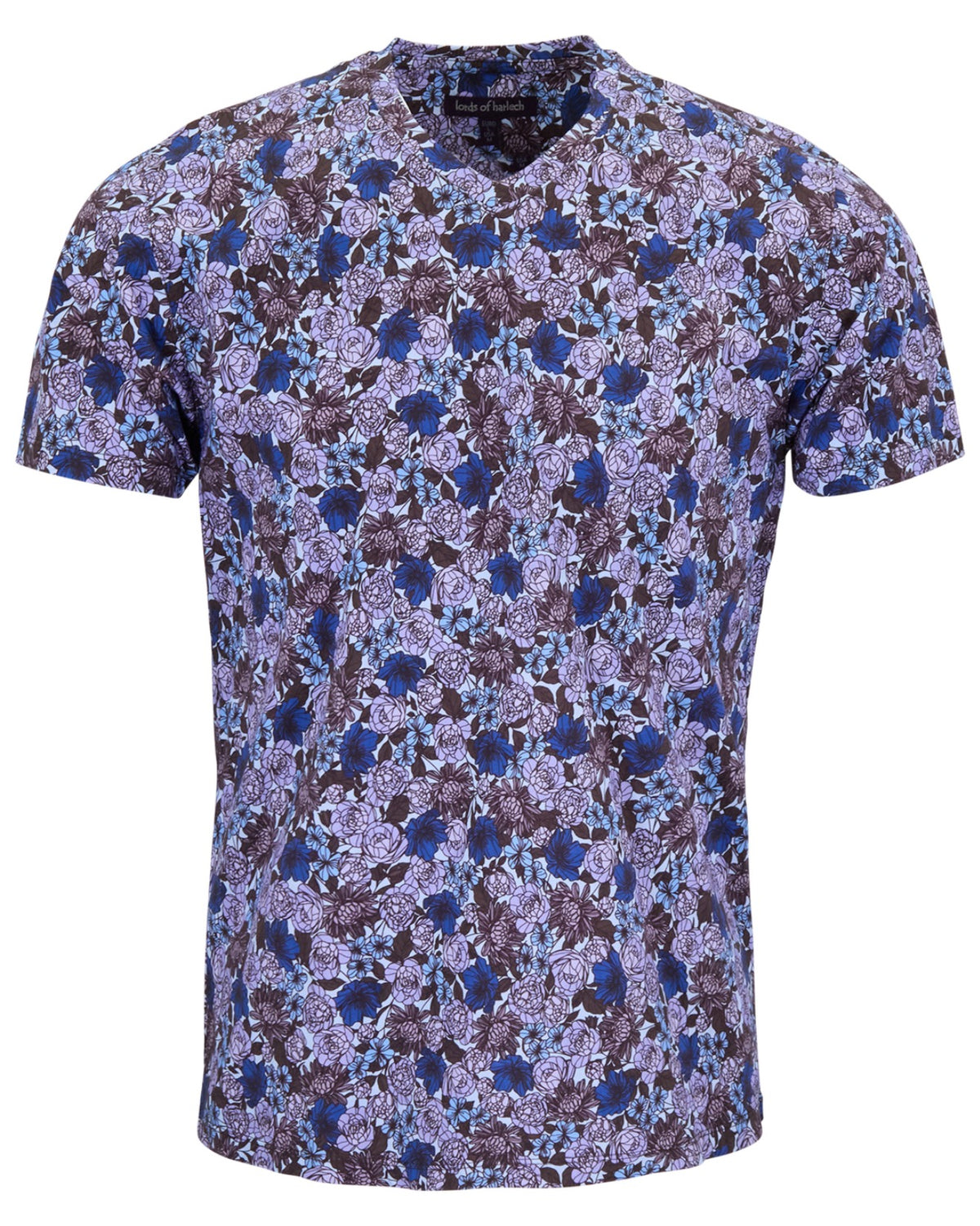 MAZE TERNBERG FLORAL BROWNIE MEN'S STRETCH COTTON V-NECK TEE