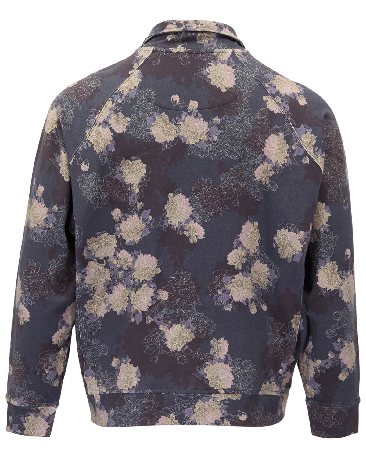 NEVILLE LANS FLORAL BLACK MEN'S FULL-ZIP KNIT JACKET