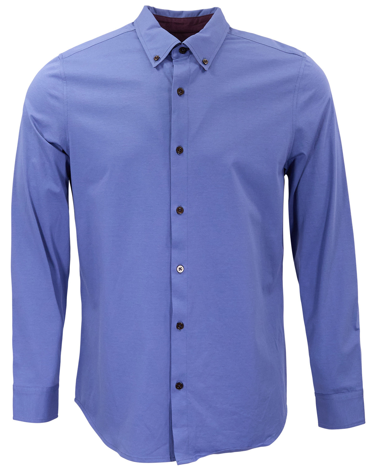 SIMON DAWN BLUE MEN'S STRETCH JERSEY LONG-SLEEVE SHIRT