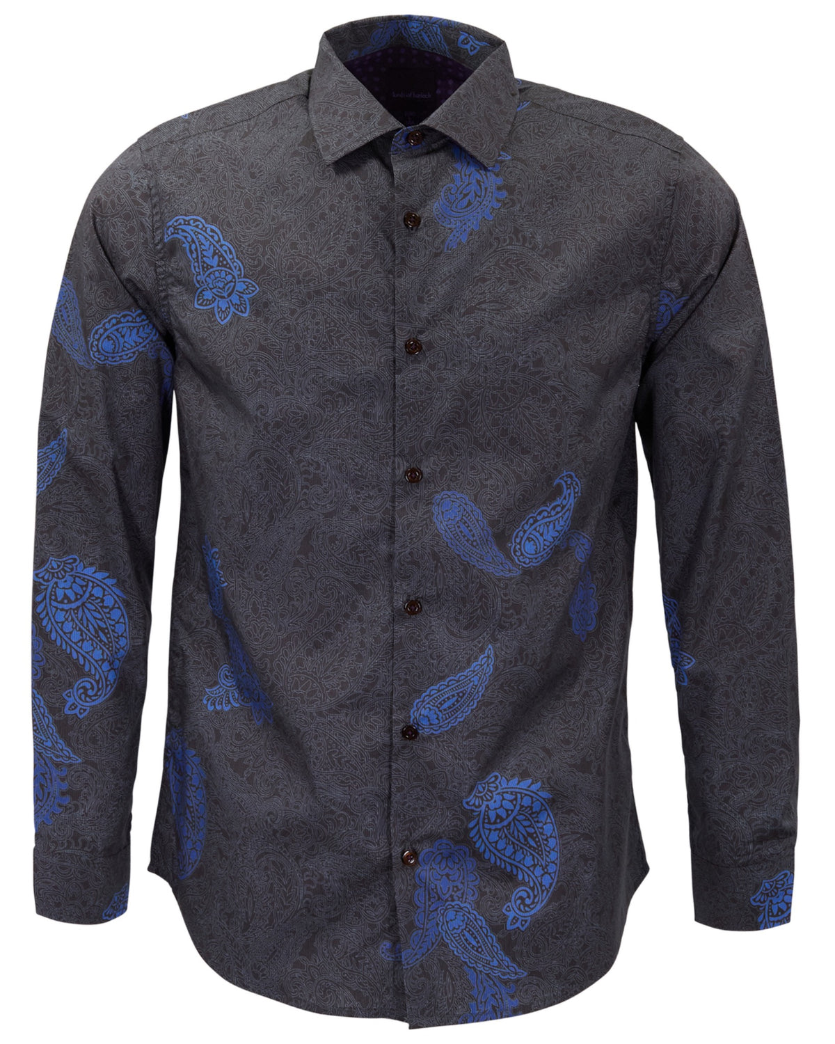 NICOLI ALPES PAISLEY BROWNIE MEN'S PRINTED COTTON LONG-SLEEVE SHIRT