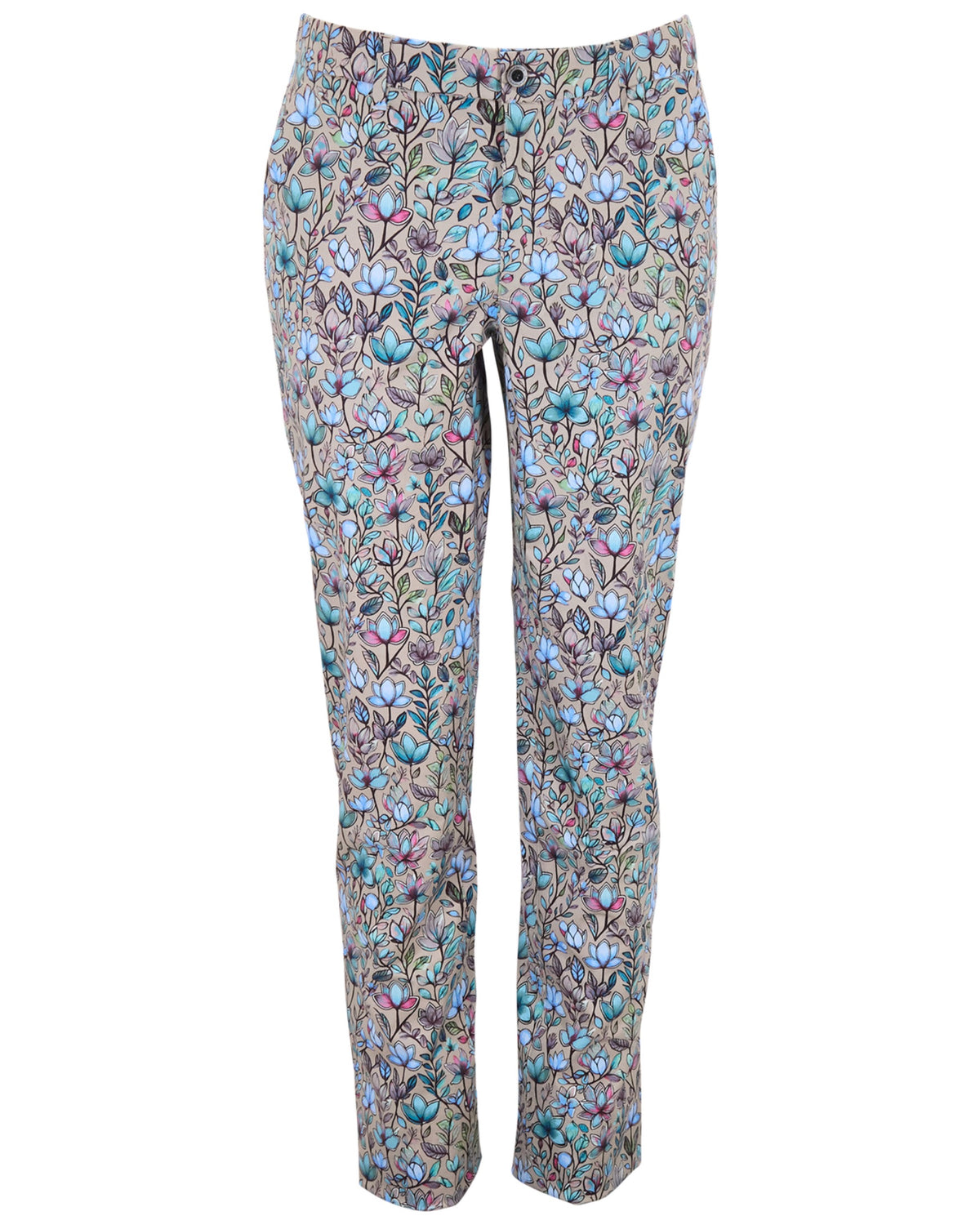 CASPIAN  LARGE MYSTIC FLORAL TAUPE MEN'S STRETCH COTTON CHINO PANT