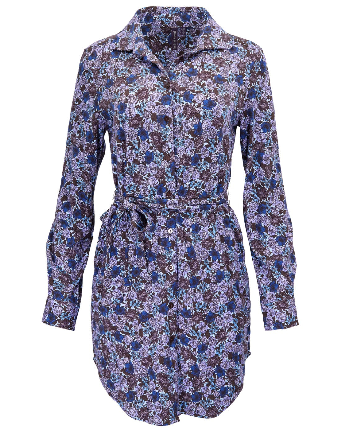 DOT TERNBERG FLORAL BROWNIE WOMEN'S LYOCELL STRETCH SHIRT DRESS