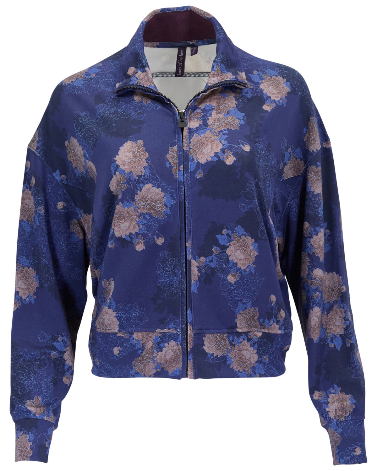 JUDY LANS FLORAL NAVY WOMEN'S STRETCH KNIT JACKET