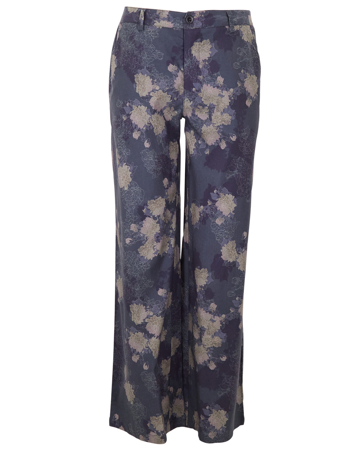 PHILLIS LANS FLORAL BLACK WOMEN'S STRETCH TENCEL TAILORED PANT
