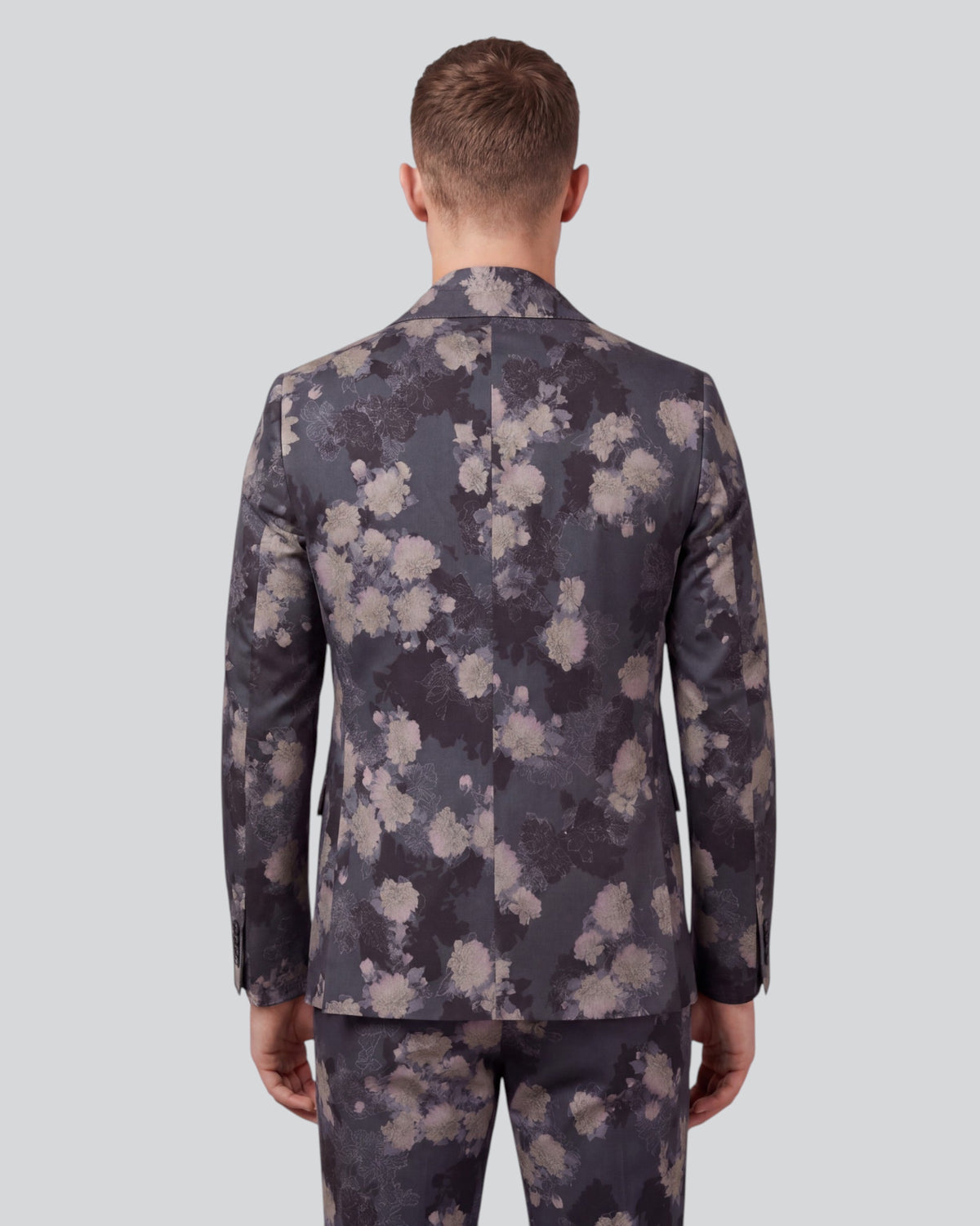 ADRIAN LANS FLORAL BLACK MEN'S STRETCH COTTON BLAZER