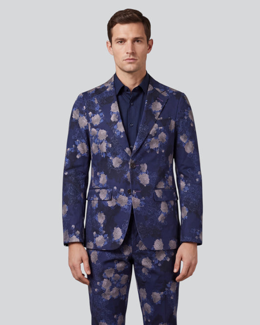 ADRIAN LANS FLORAL NAVY MEN'S STRETCH COTTON BLAZER