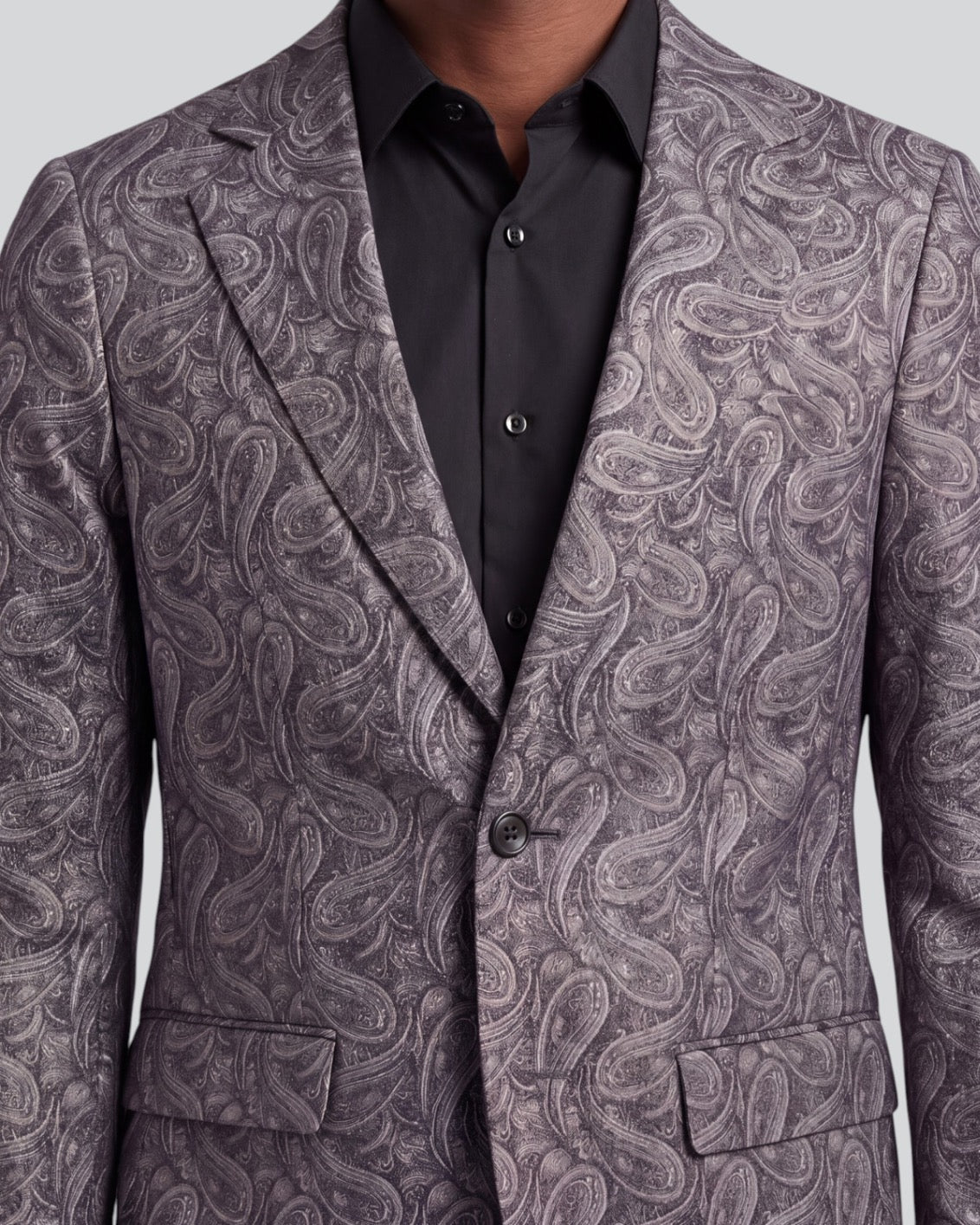 ADRIAN MAURICE PAISLEY SMOKE MEN'S STRETCH COTTON BLAZER