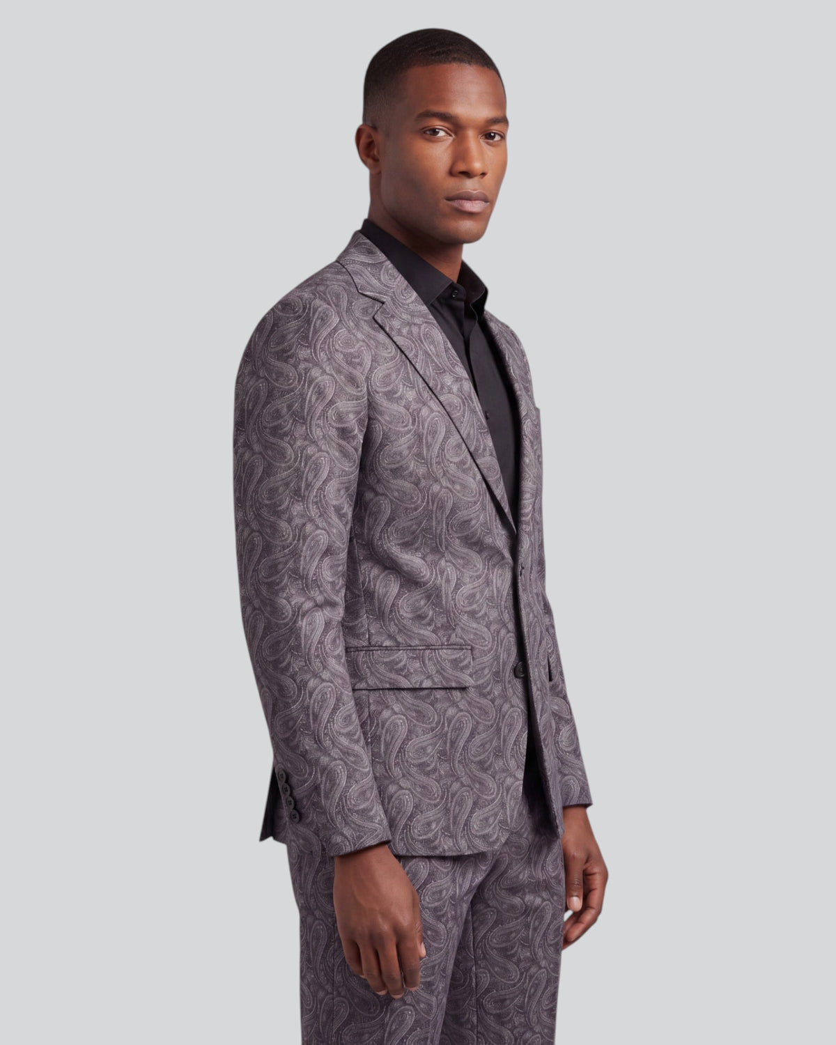ADRIAN MAURICE PAISLEY SMOKE MEN'S STRETCH COTTON BLAZER