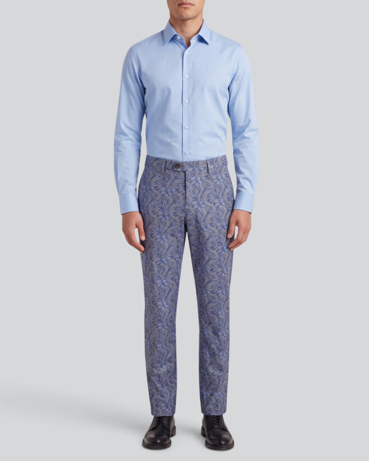 JACK MAURICE PAISLEY BLUE MEN'S STRETCH CHINO PANT