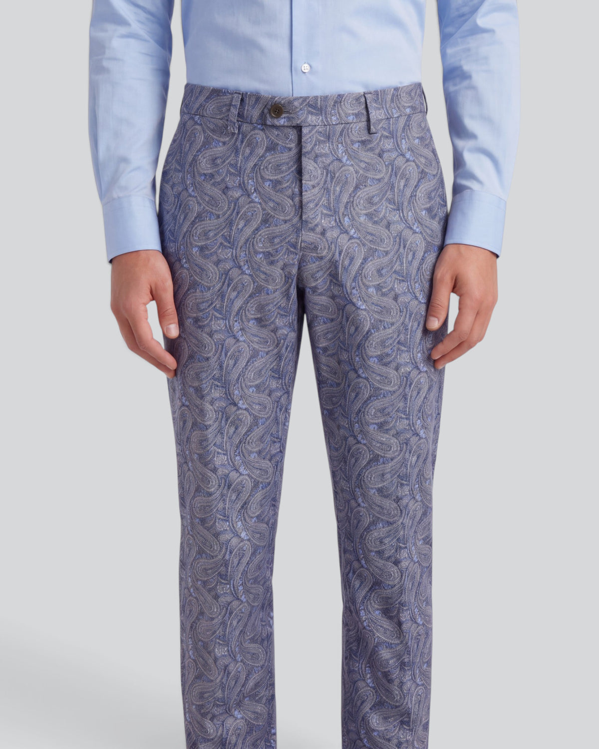 JACK MAURICE PAISLEY BLUE MEN'S STRETCH CHINO PANT