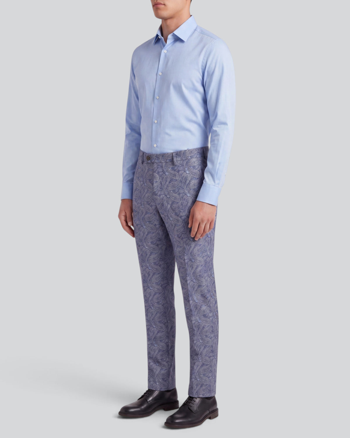 JACK MAURICE PAISLEY BLUE MEN'S STRETCH CHINO PANT
