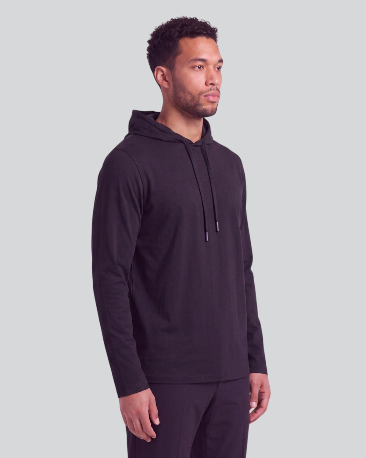 HORATIO BLACK MEN'S STRETCH JERSEY HOODIE