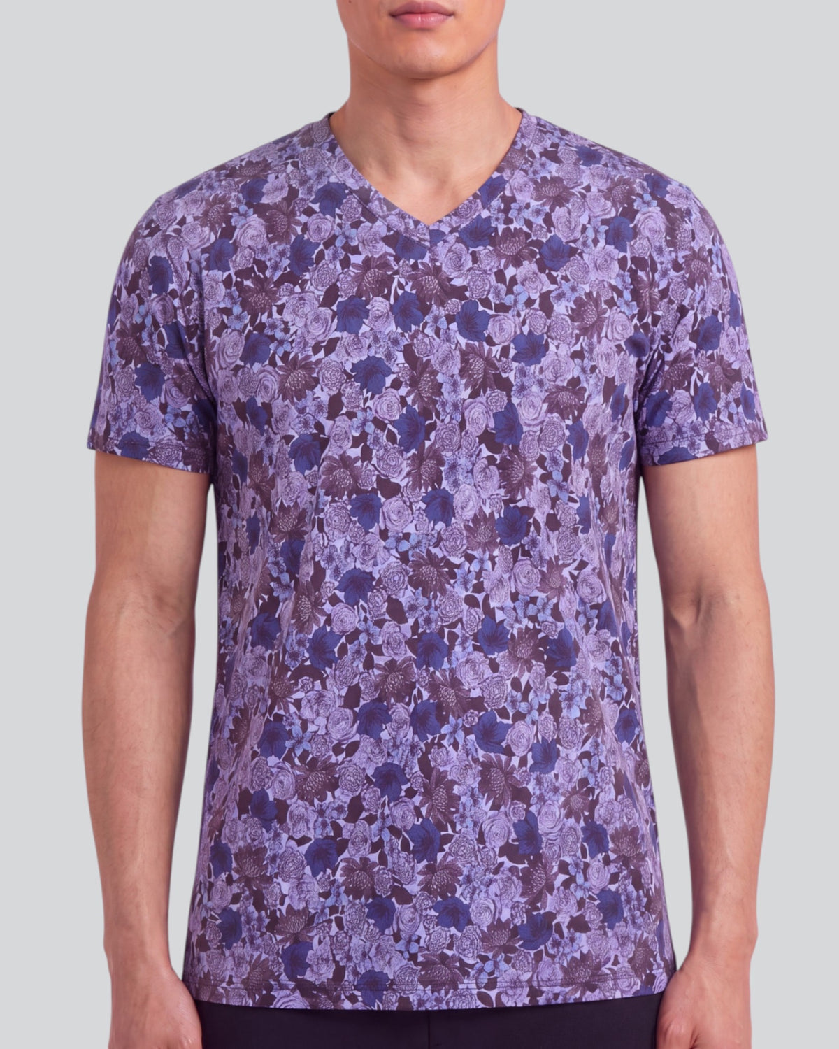 MAZE TERNBERG FLORAL BROWNIE MEN'S STRETCH COTTON V-NECK TEE