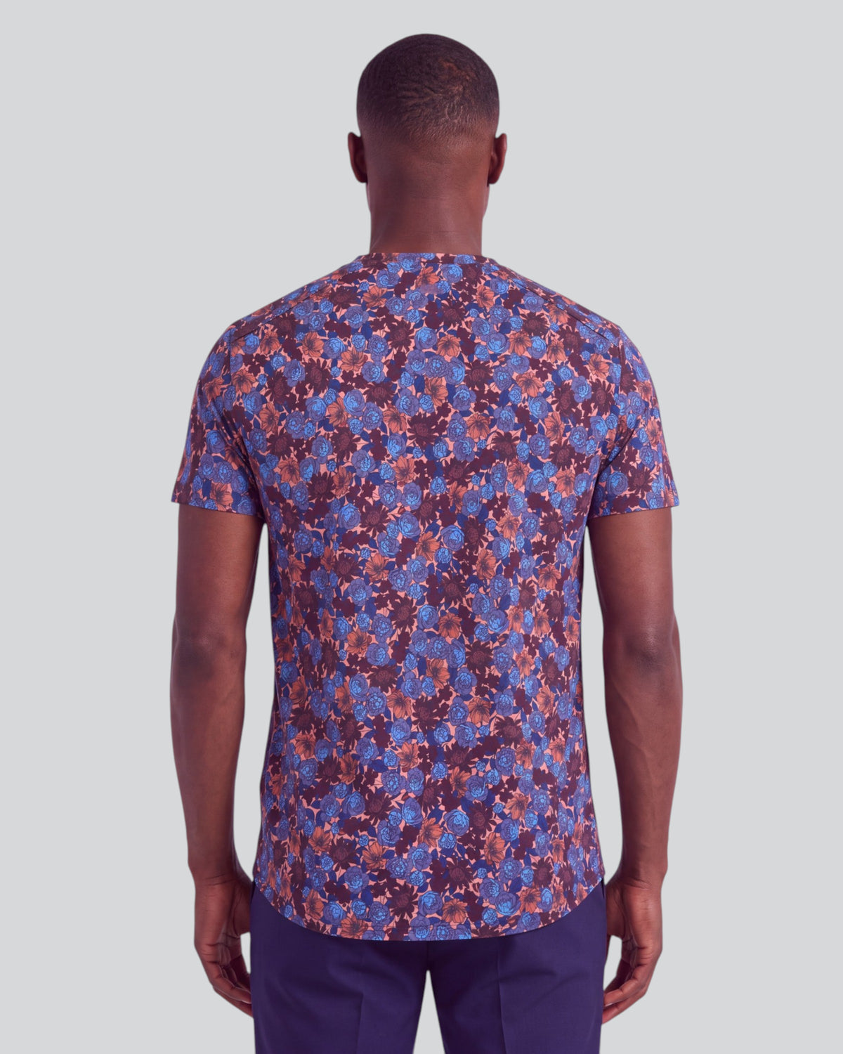 MAZE TERNBERG FLORAL AMBER MEN'S STRETCH COTTON V-NECK TEE