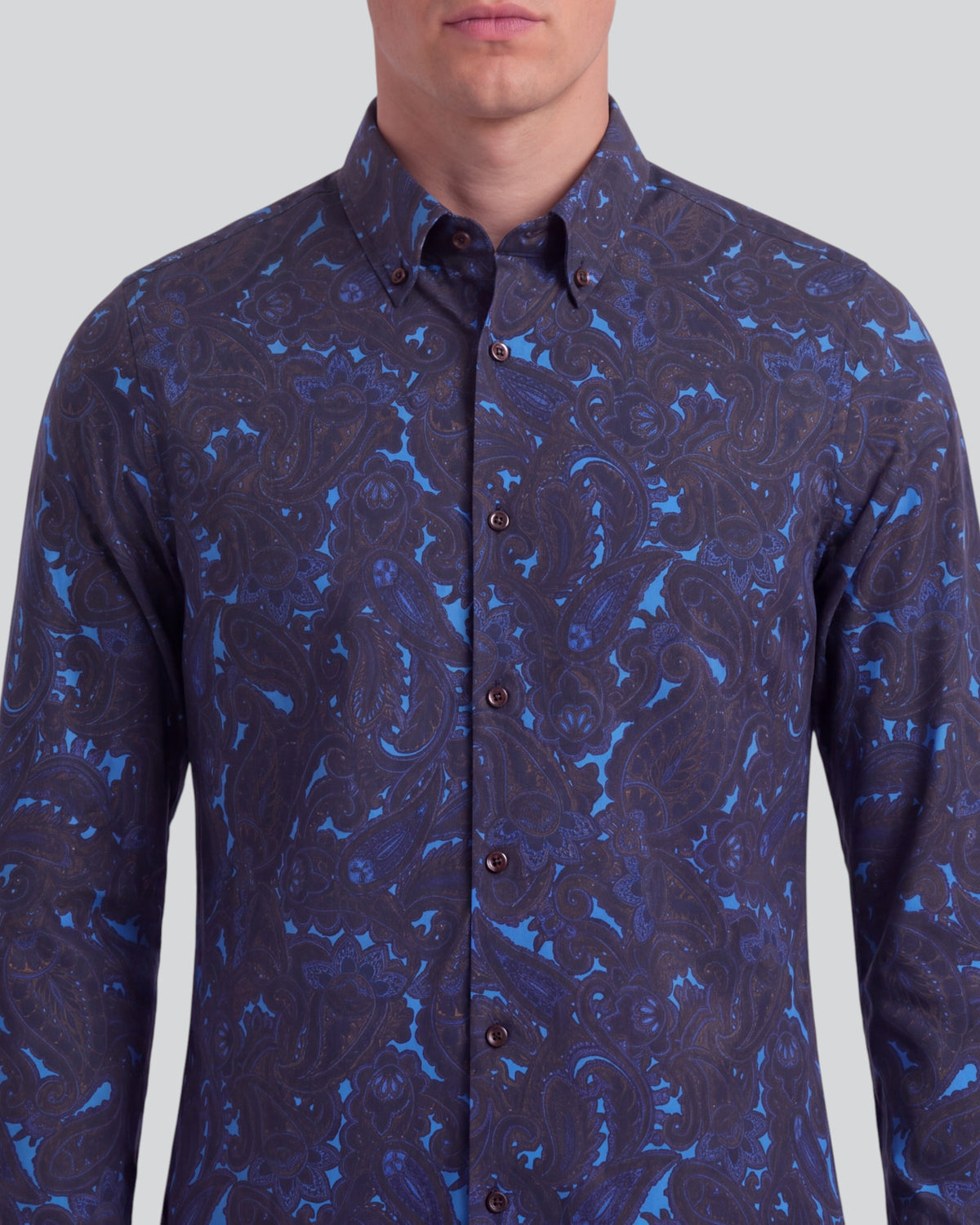 MORRIS LANNACH PAISLEY BROWNIE MEN'S PRINTED COTTON BUTTON-DOWN SHIRT