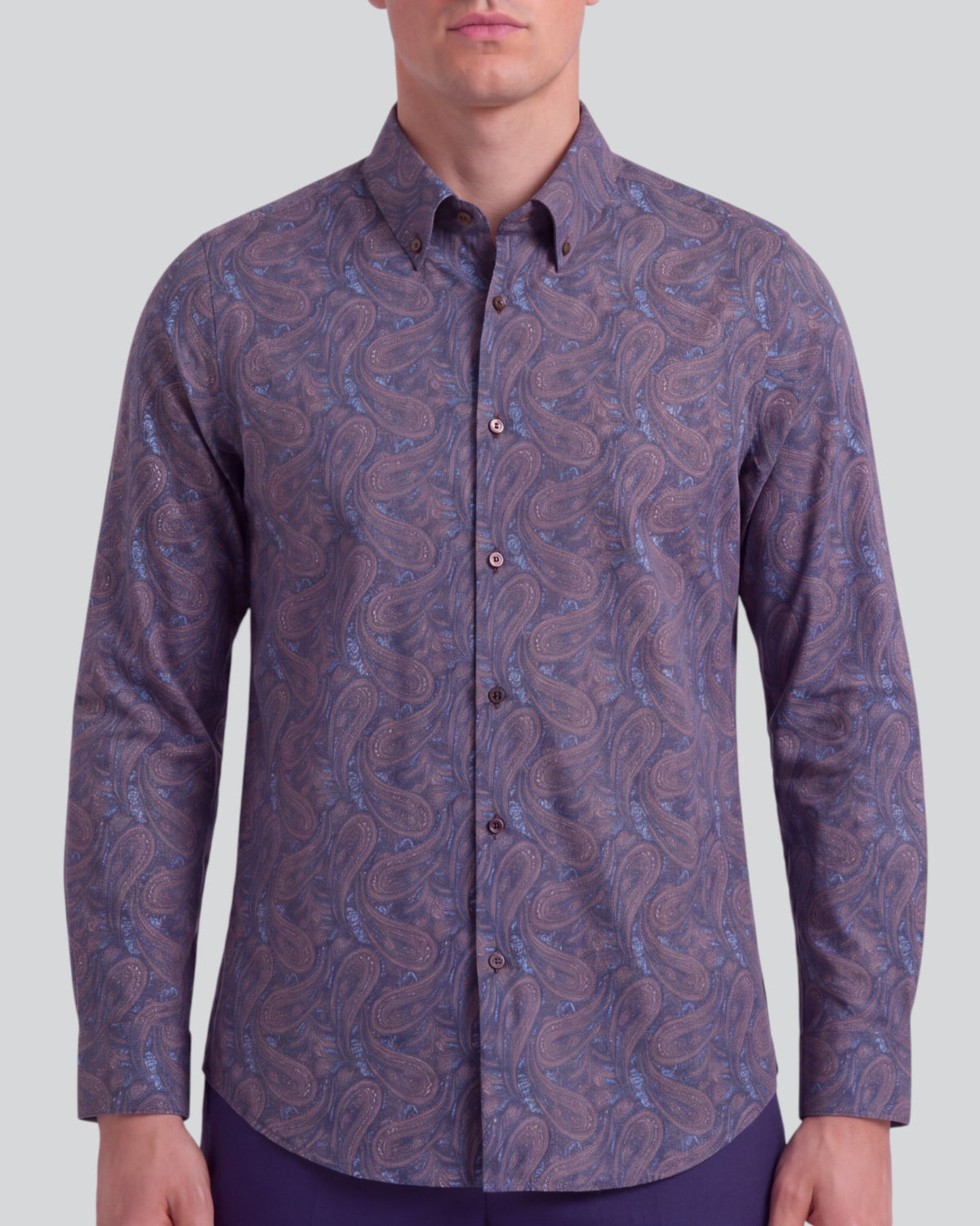 MORRIS MAURICE PAISLEY SPICE MEN'S PRINTED COTTON BUTTON-DOWN SHIRT