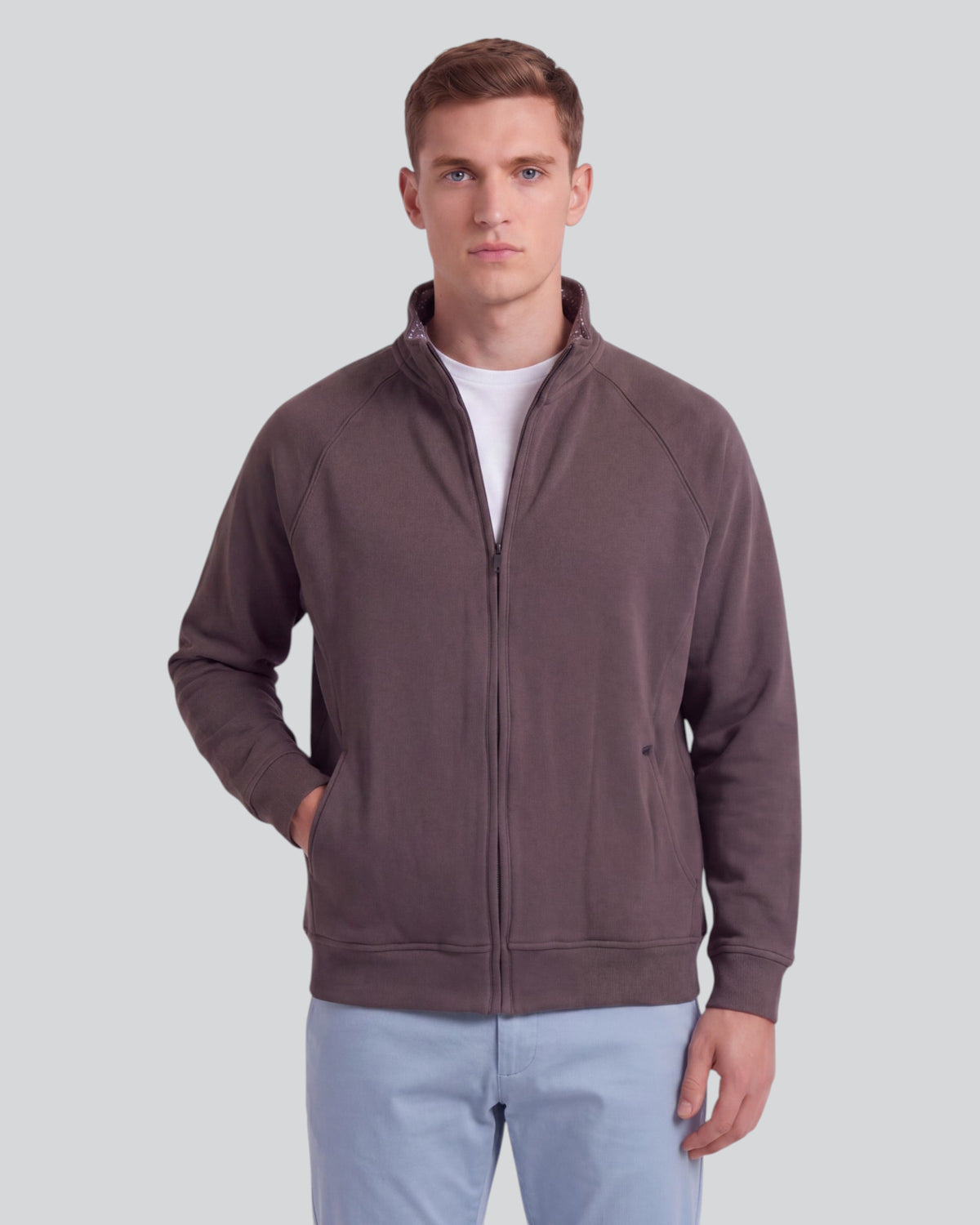 NEVILLE BROWNIE MEN'S FULL-ZIP KNIT JACKET