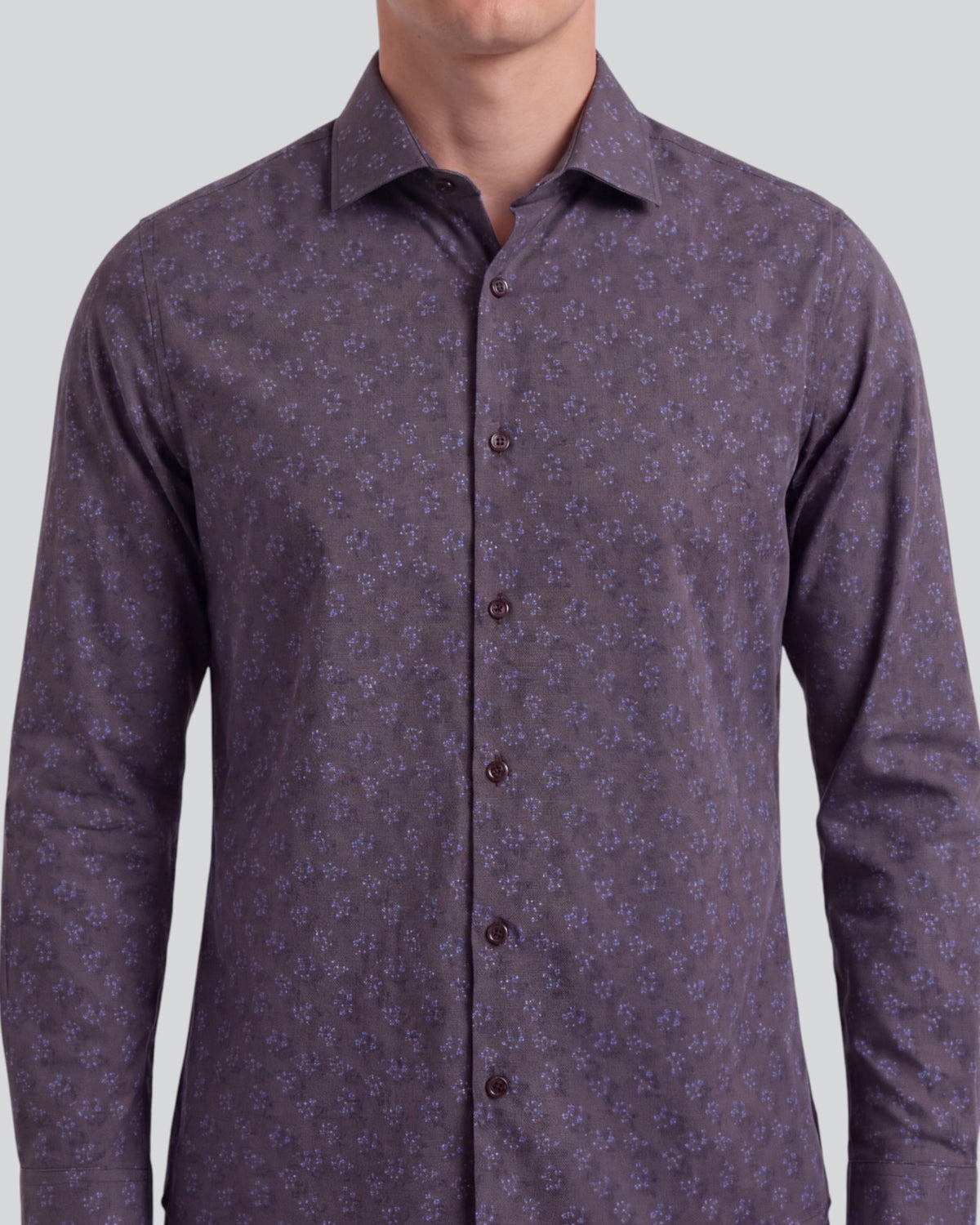 NIGEL VIENNA FLORAL BROWNIE MEN'S PRINTED COTTON LONG-SLEEVE SHIRT