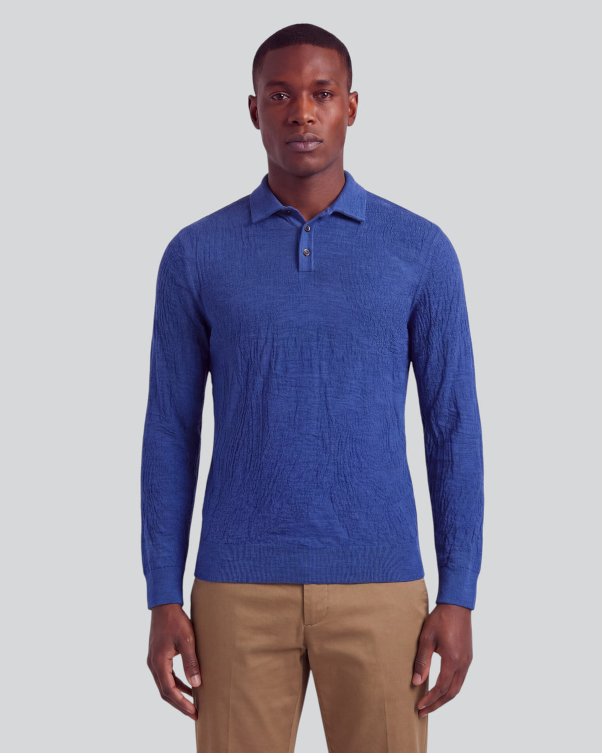 PARKER MARINER MEN'S MERINO WOOL TEXTURED POLO SWEATER