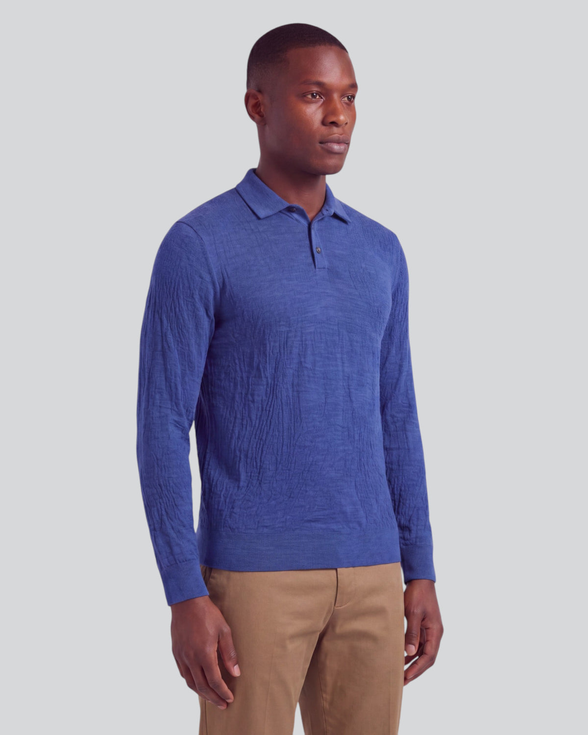 PARKER MARINER MEN'S MERINO WOOL TEXTURED POLO SWEATER