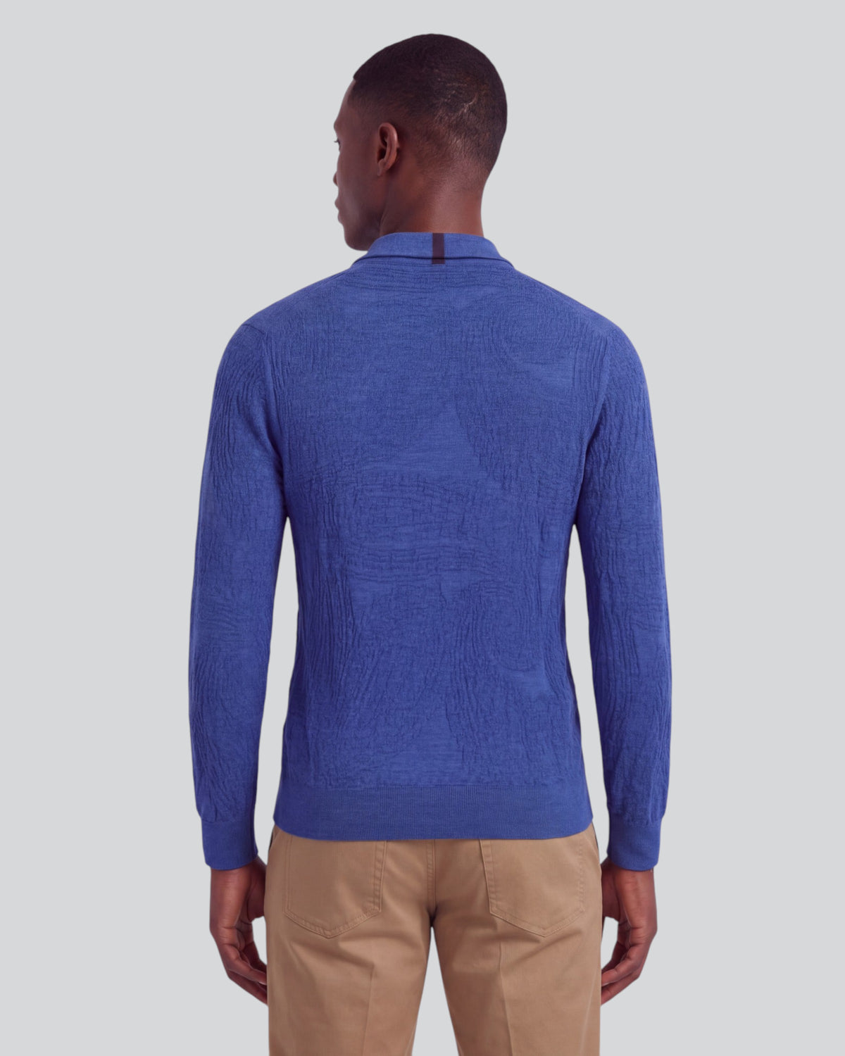 PARKER MARINER MEN'S MERINO WOOL TEXTURED POLO SWEATER