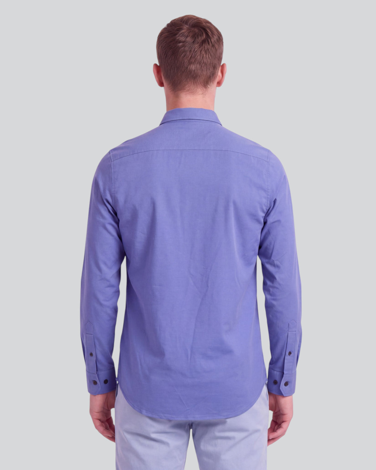 SIMON DAWN BLUE MEN'S STRETCH JERSEY LONG-SLEEVE SHIRT