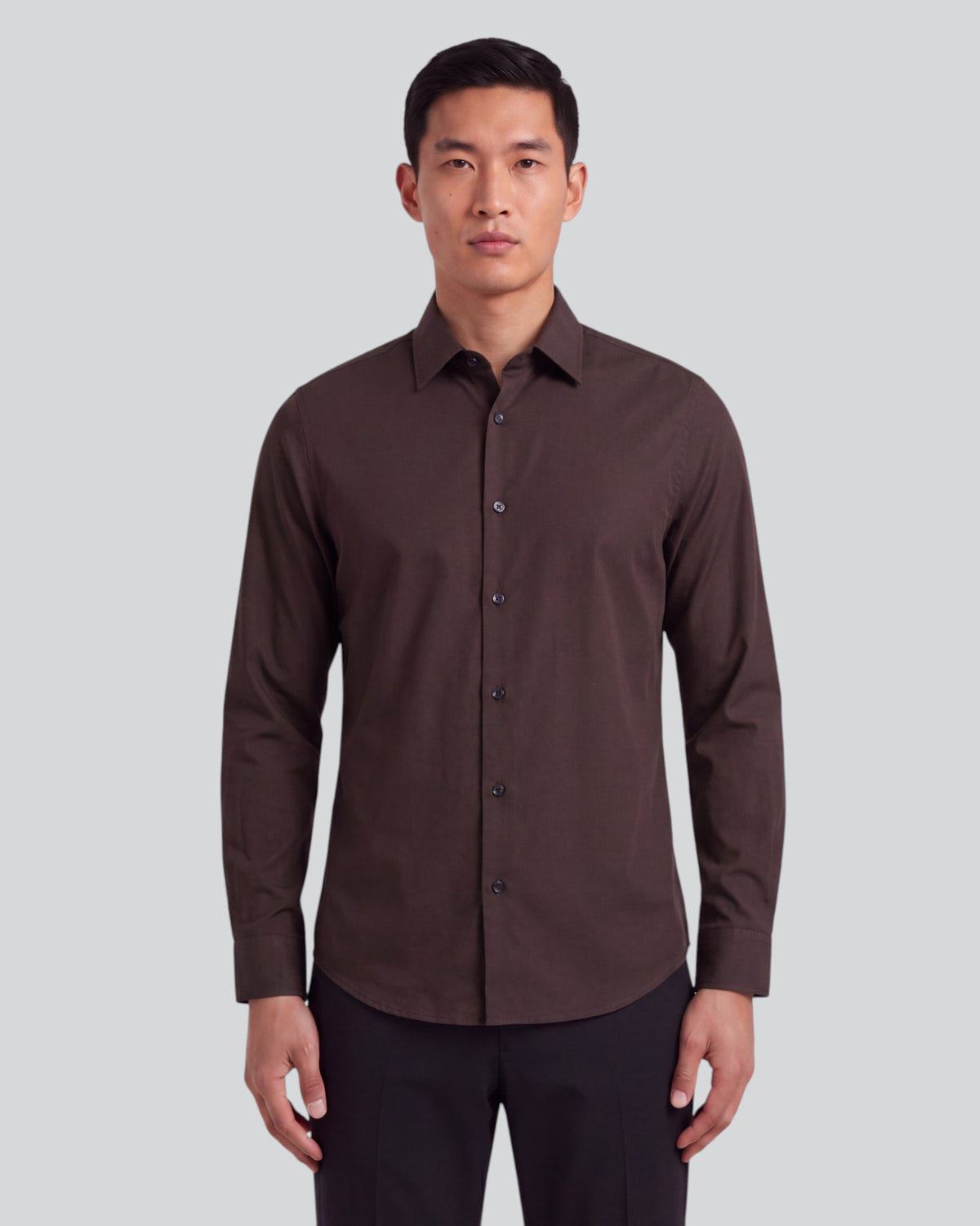 SIMON BROWNIE MEN'S STRETCH JERSEY LONG-SLEEVE SHIRT