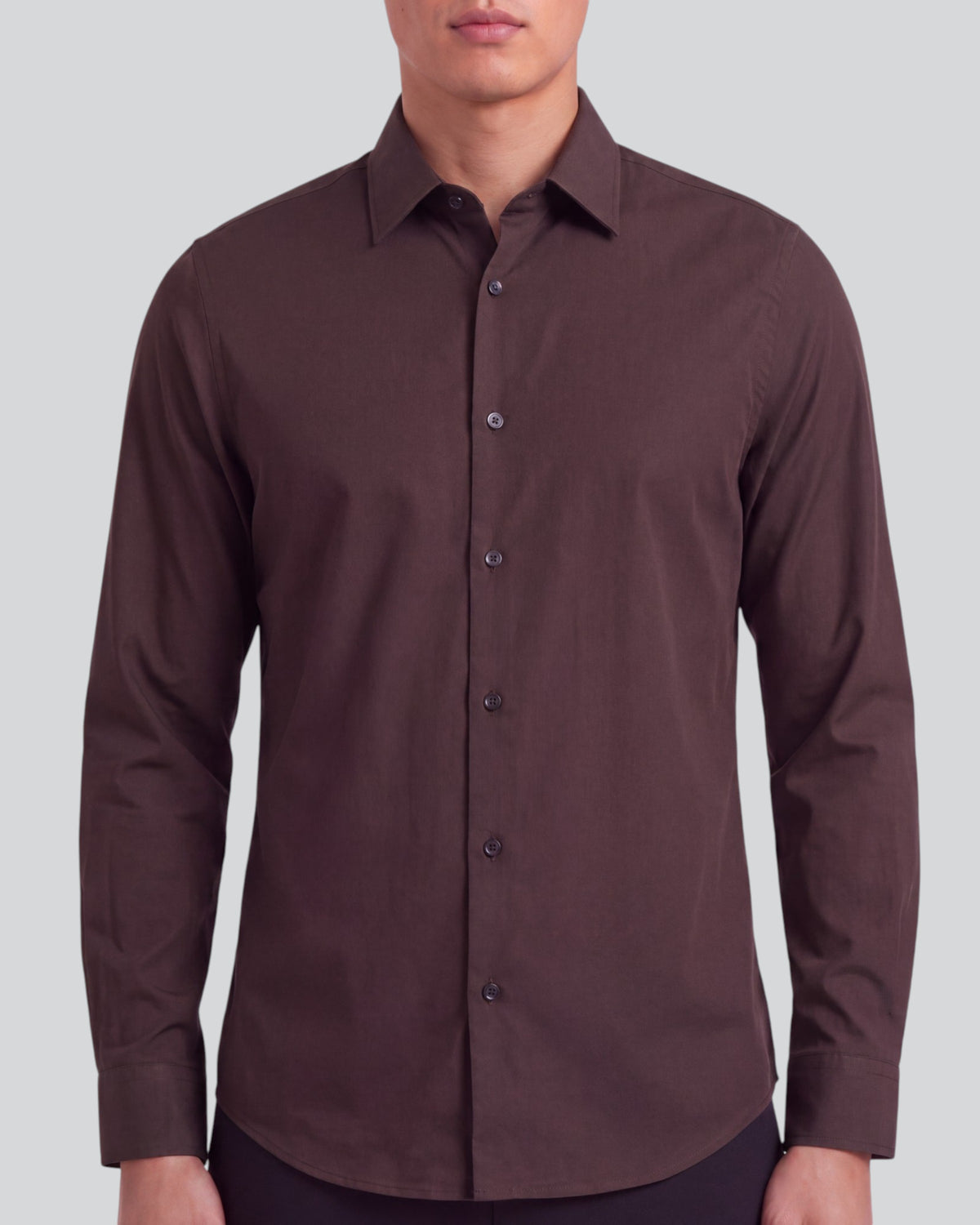 SIMON BROWNIE MEN'S STRETCH JERSEY LONG-SLEEVE SHIRT