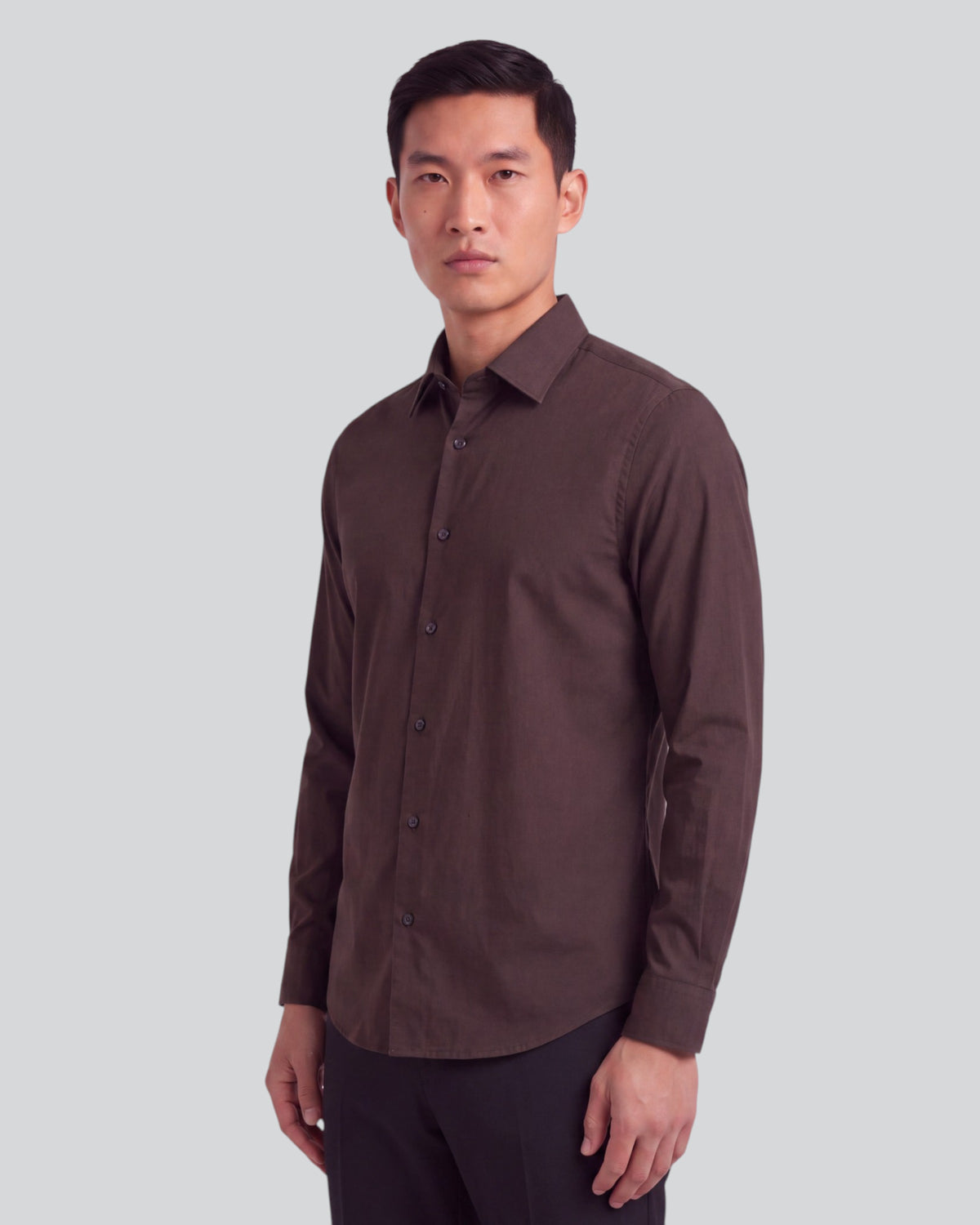 SIMON BROWNIE MEN'S STRETCH JERSEY LONG-SLEEVE SHIRT
