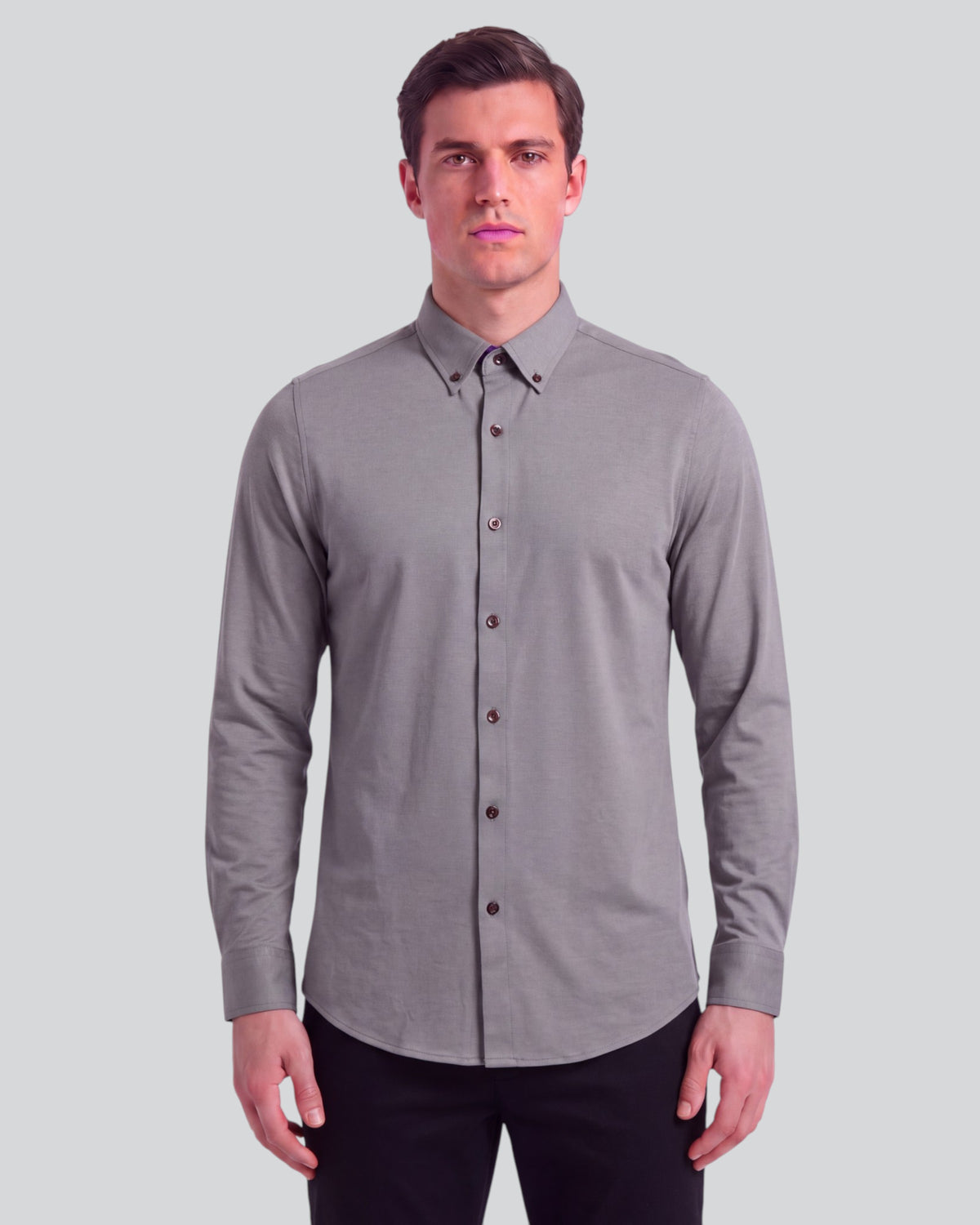 SIMON SAGE MEN'S STRETCH JERSEY LONG-SLEEVE SHIRT