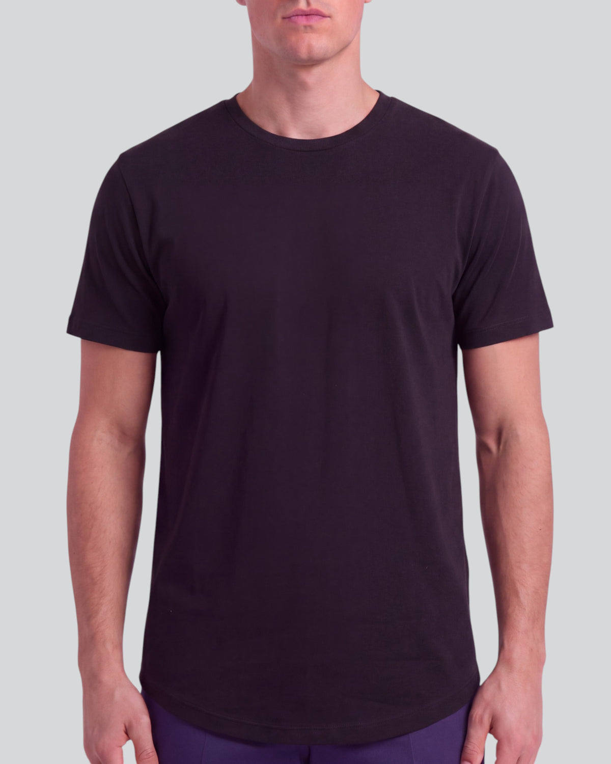 TIMOTHY BLACK MEN'S STRETCH COTTON CREW-NECK TEE