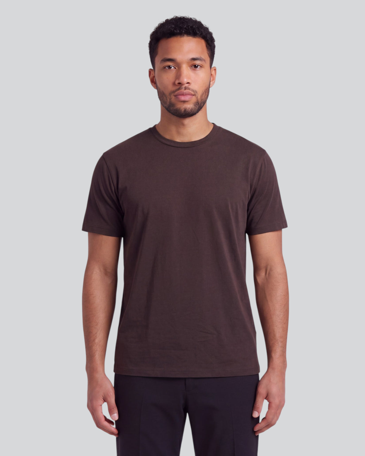 TIMOTHY BROWNIE MEN'S STRETCH COTTON CREW-NECK TEE