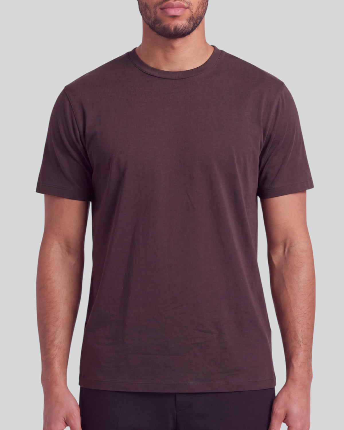 TIMOTHY BROWNIE MEN'S STRETCH COTTON CREW-NECK TEE